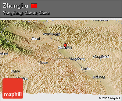 Satellite Panoramic Map of Zhongbu