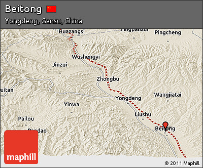 Shaded Relief Panoramic Map of Beitong