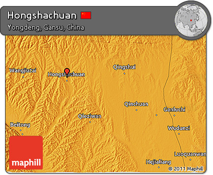 Political 3D Map of Hongshachuan