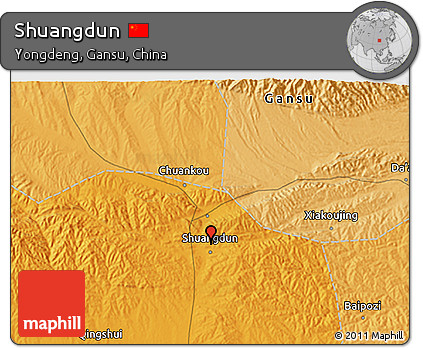 Political 3D Map of Shuangdun