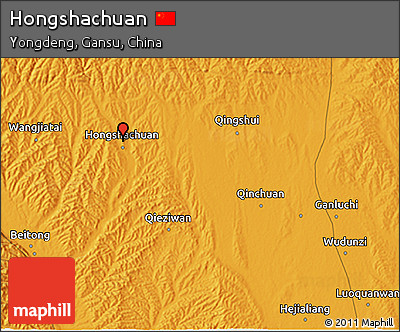 Political 3D Map of Hongshachuan