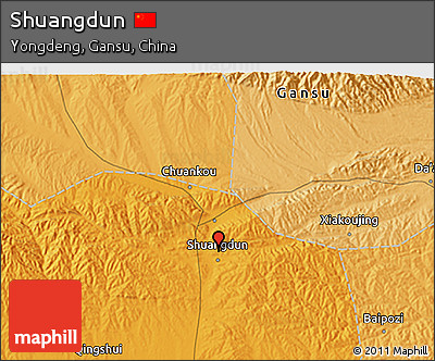 Political 3D Map of Shuangdun