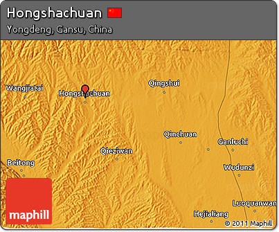 Political 3D Map of Hongshachuan