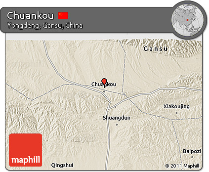 Shaded Relief 3D Map of Chuankou