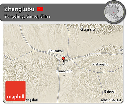 Shaded Relief 3D Map of Zhenglubu