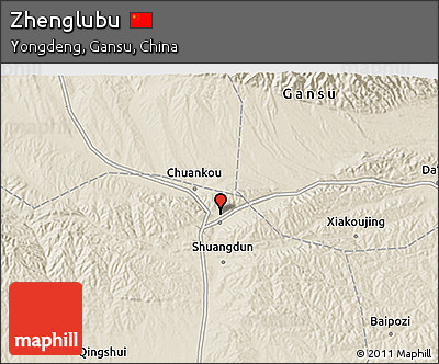Shaded Relief 3D Map of Zhenglubu
