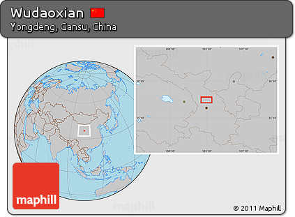 Gray Location Map of Wudaoxian