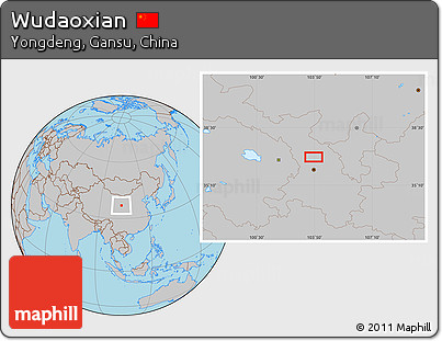 Gray Location Map of Wudaoxian