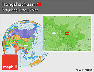 Political Location Map of Hongshachuan