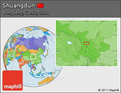 Political Location Map of Shuangdun