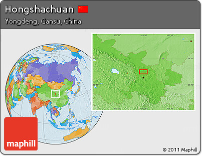 Political Location Map of Hongshachuan