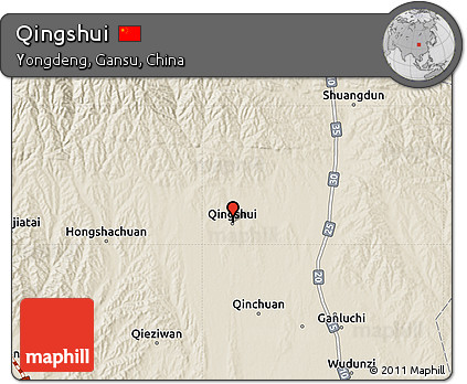 Shaded Relief Map of Qingshui