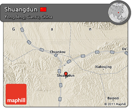 Shaded Relief Map of Shuangdun