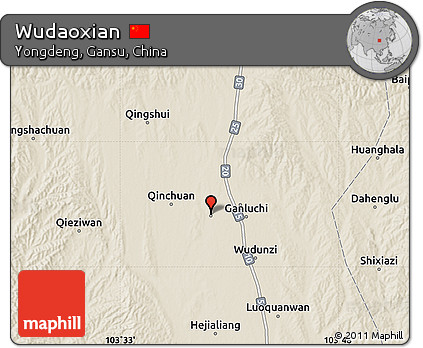 Shaded Relief Map of Wudaoxian