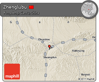 Shaded Relief Map of Zhenglubu