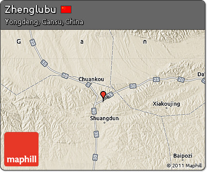 Shaded Relief Map of Zhenglubu