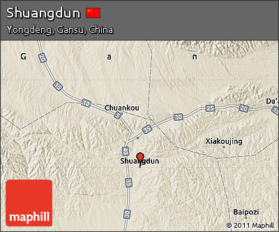 Shaded Relief Map of Shuangdun