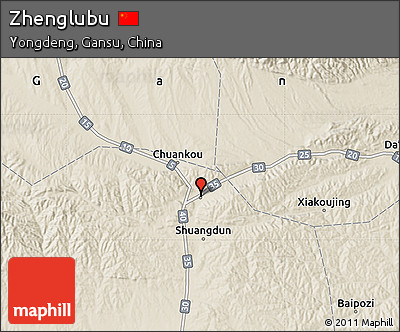 Shaded Relief Map of Zhenglubu