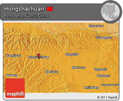 Political Panoramic Map of Hongshachuan