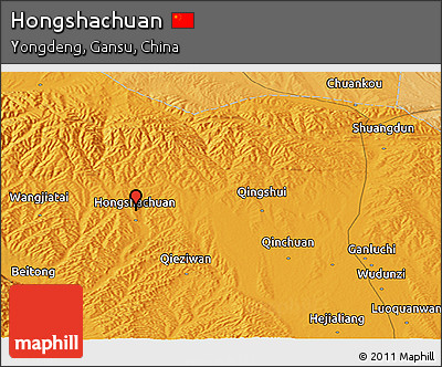 Political Panoramic Map of Hongshachuan