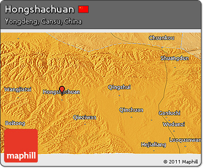 Political Panoramic Map of Hongshachuan