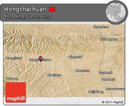 Satellite Panoramic Map of Hongshachuan