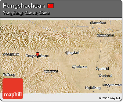 Satellite Panoramic Map of Hongshachuan