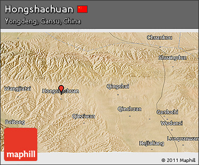 Satellite Panoramic Map of Hongshachuan