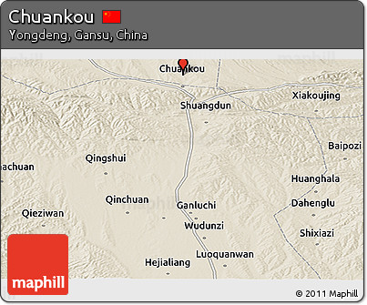 Shaded Relief Panoramic Map of Chuankou