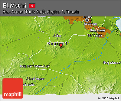 Physical 3D Map of El Mstiri