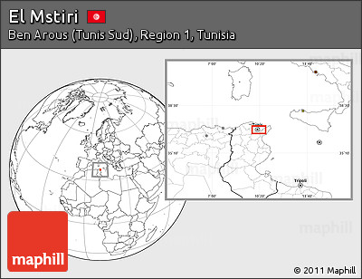 Blank Location Map of El Mstiri