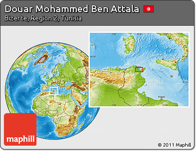 Physical Location Map of Douar Mohammed Ben Attala