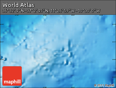 Physical Map of the Area around 36° 47' 25" N, 10° 58' 29" W