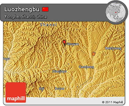 Physical 3D Map of Luozhengbu
