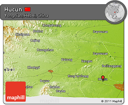 Physical Panoramic Map of Hucun