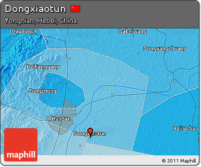 Political 3D Map of Dongxiaotun