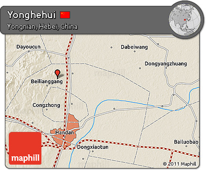 Shaded Relief 3D Map of Yonghehui