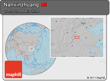 Gray Location Map of Nanxinzhuang, hill shading