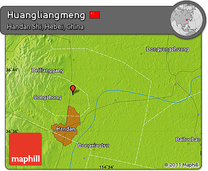 Physical Map of Huangliangmeng