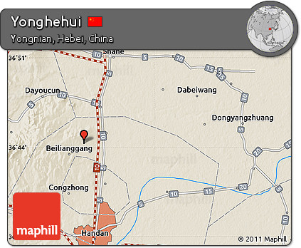 Shaded Relief Map of Yonghehui