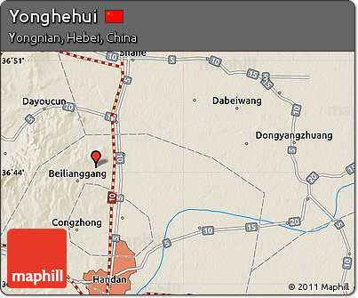 Shaded Relief Map of Yonghehui