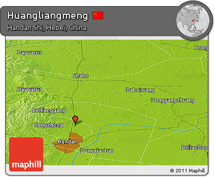 Physical Panoramic Map of Huangliangmeng
