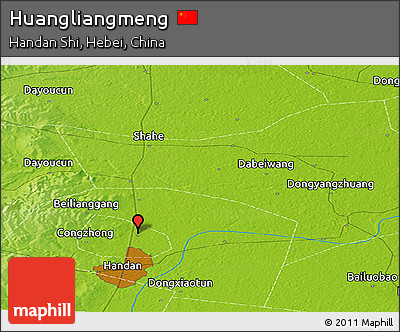 Physical Panoramic Map of Huangliangmeng