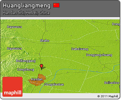 Physical Panoramic Map of Huangliangmeng