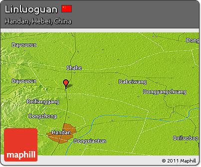 Physical Panoramic Map of Linluoguan