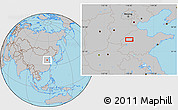 Gray Location Map of Jinan