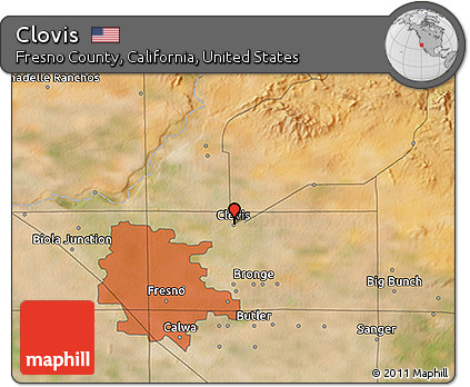 Satellite 3D Map of Clovis