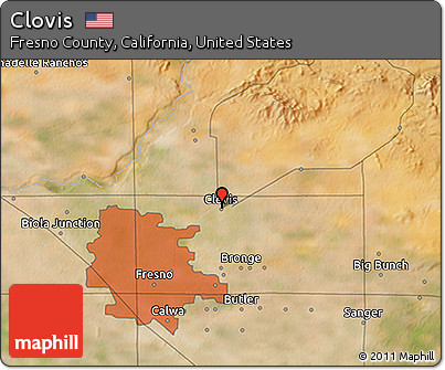 Satellite 3D Map of Clovis