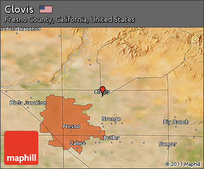 Satellite 3D Map of Clovis