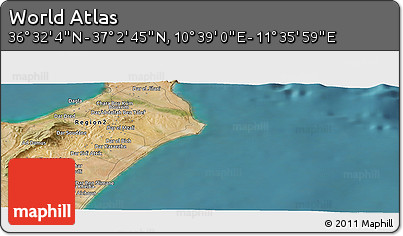 Satellite Panoramic Map of the Area around 36° 47' 25" N, 11° 7' 30" E